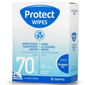 PROTECT Αλκοολούχα Αντισηπτικά Μαντηλάκια Χεριών - Τεμάχιο